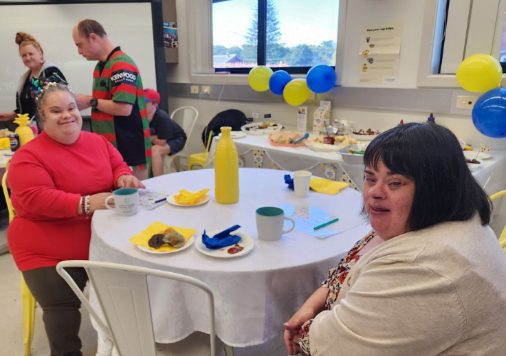 two aruma participants at the charlestown morning tea event.