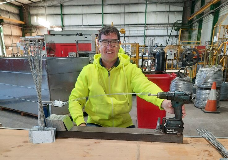 Craig working at the aruma metal workshop in newcastle.